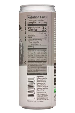 Silverback Draft Tea: Sarilla-12oz-2021-SparklingTea-PurePlatinum-Facts