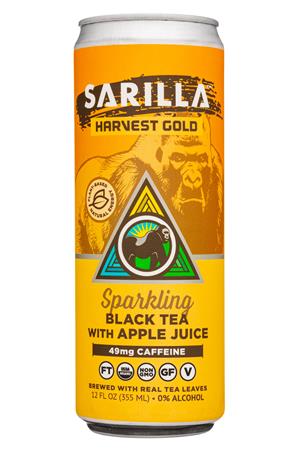 Silverback Draft Tea: Sarilla-12oz-2021-SparklingTea-HarvestGold-Front
