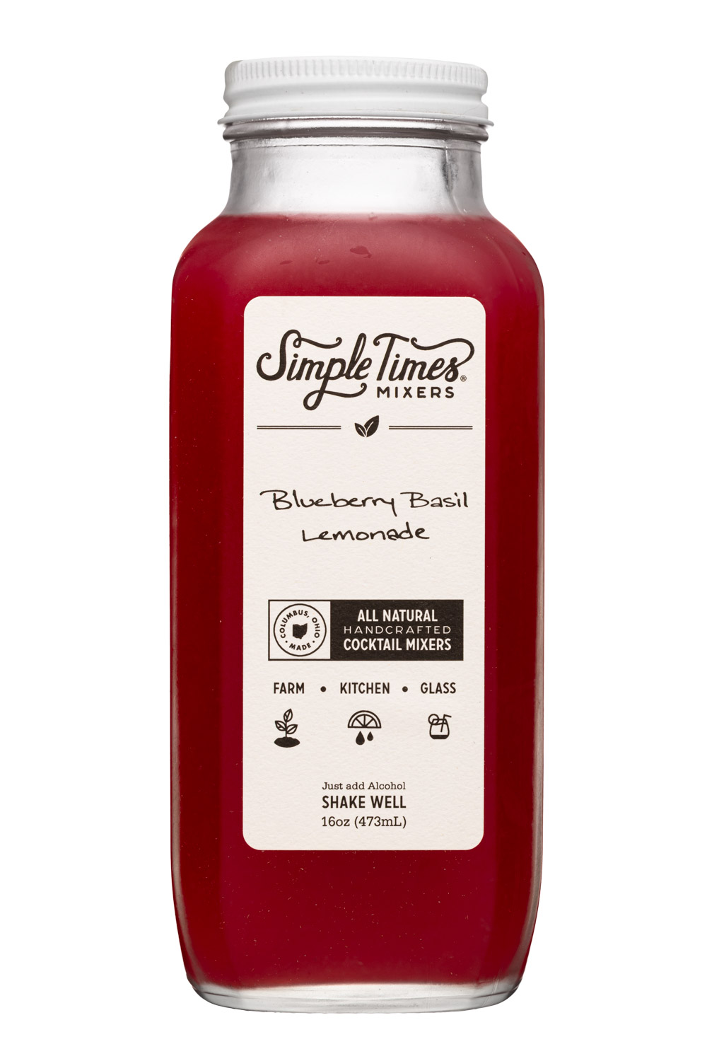 Simple Times Mixers: SimpleTimesMixers-16oz-2023-Mixer-BluebBasilLemonade-Front
