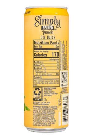 Simply Spiked Lemonade: Simply-12oz-2023-SpikedPeach-Mango-Facts