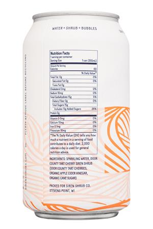 Siren Shrub Co.: SirenShrubCo-12oz-2021-TartCherrySparklingShrub-Facts
