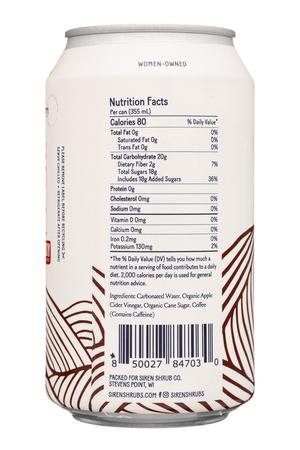 Siren Shrub Co.: SirenShrubCo-12oz-2023-SparklingShrub-Coffee-Facts