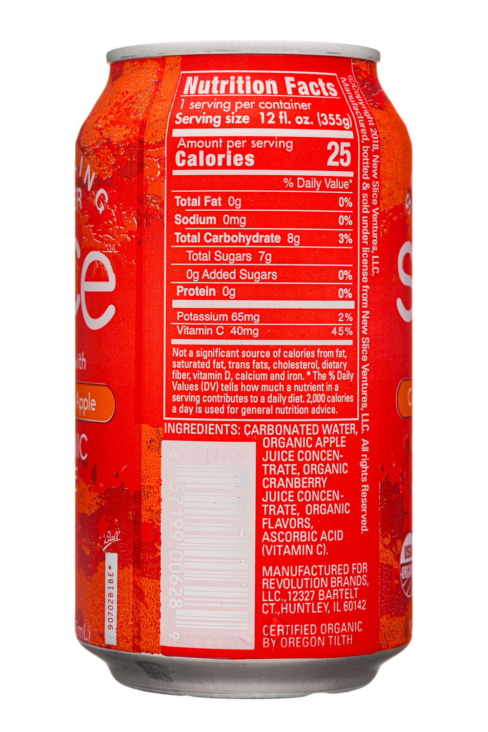 Slice: Slice-12ozCan-SparklingJuiceWater-CranApp-Facts