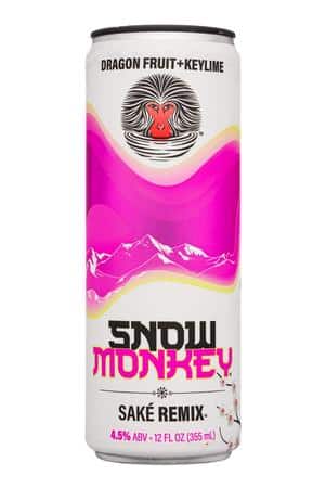 Snow Monkey Sake: SnowMonkey-12oz-2025-SakeRemixg-DragonFruitKeylime