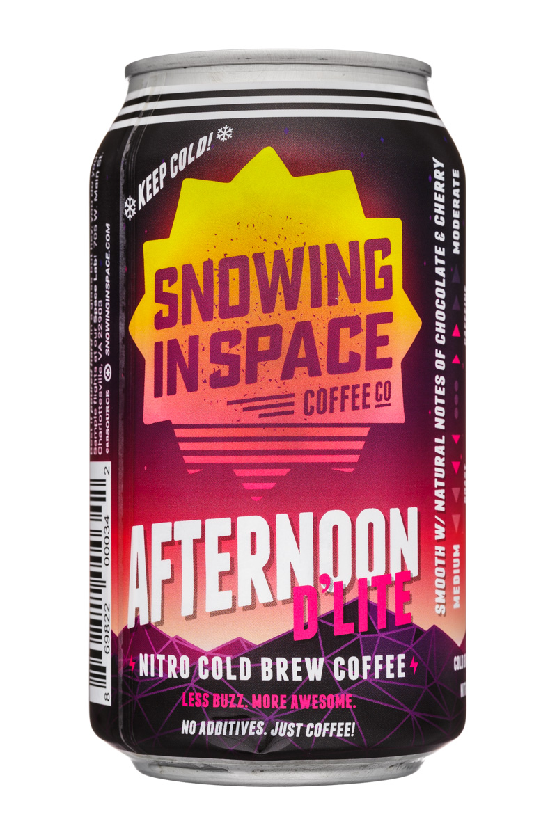 Snowing in Space Coffee Co.: SnowingInSpaceCoffee-12oz-NitroColdBrew-AfternoonDLite-Front