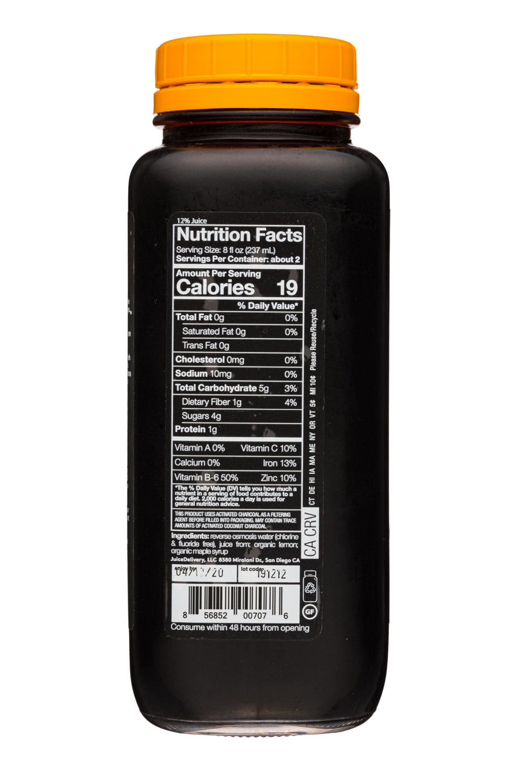 Sol-ti Juice: SolTi-15oz-Superade20-CoconutCharcoal-Facts