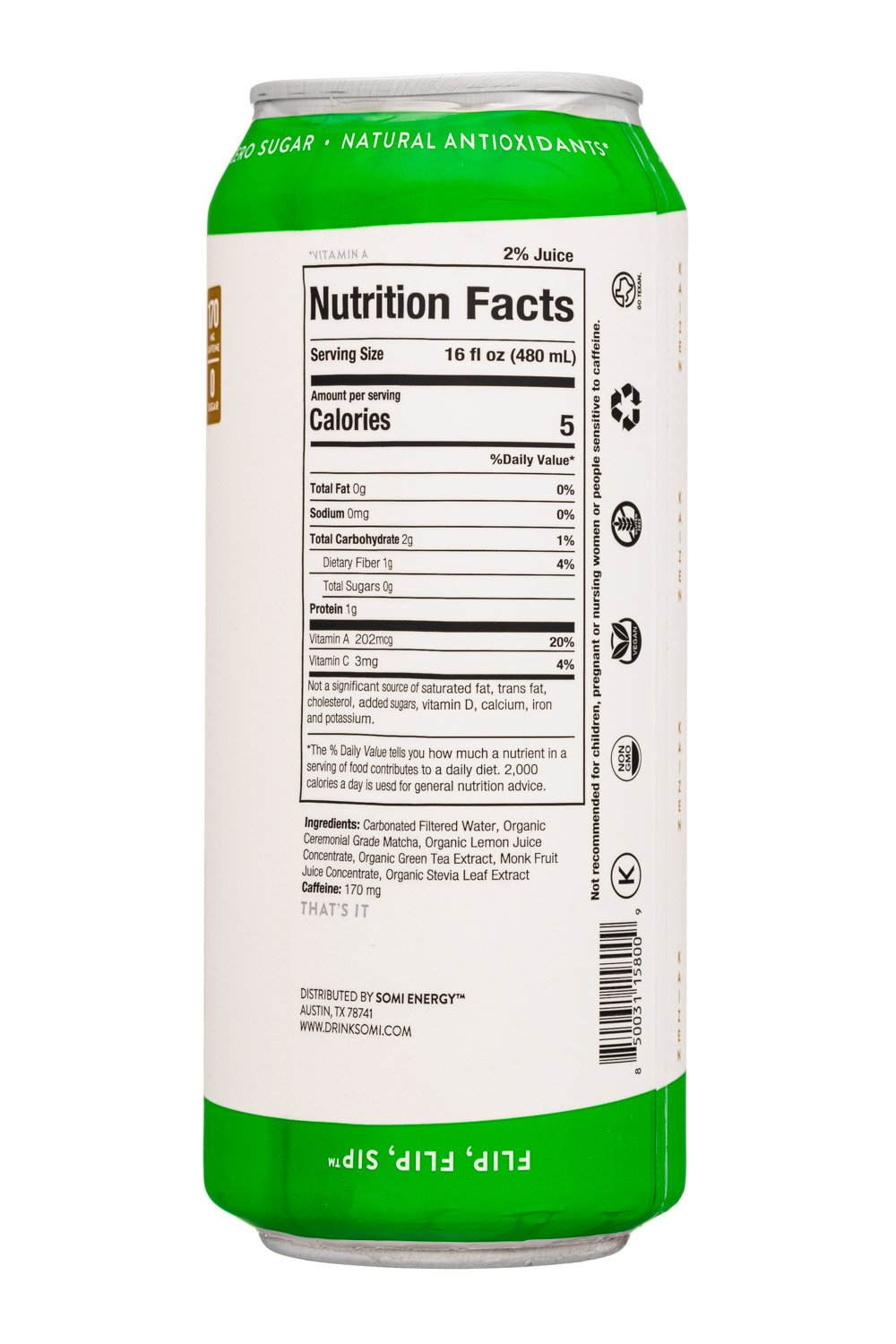 SOMI: Somi-16oz-2022-MatchaEnergy-SuperMatcha-Facts