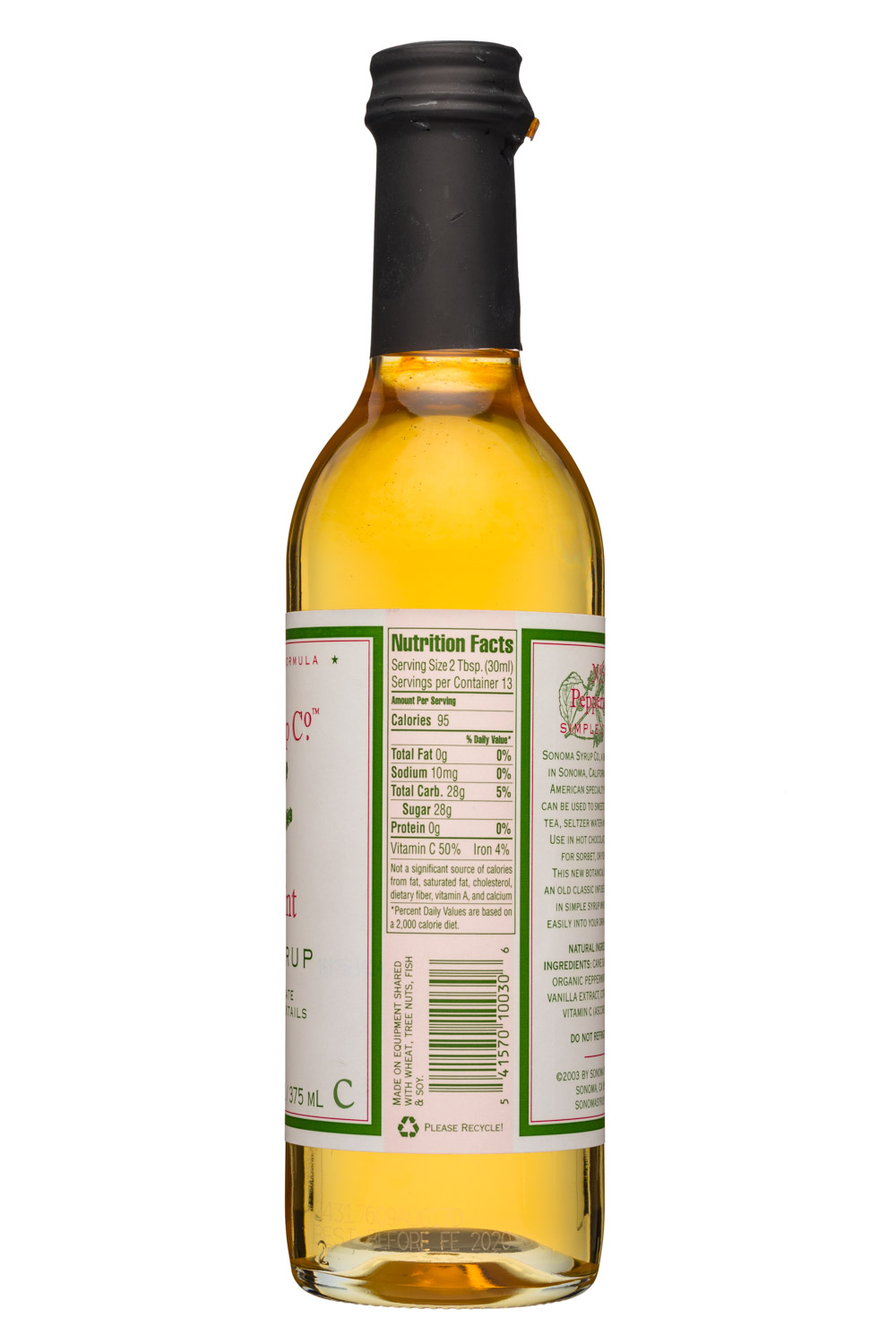 Sonoma Syrup Co.: SonomaSyrupCo-13oz-SimpleSyrup-Peppermint-Facts