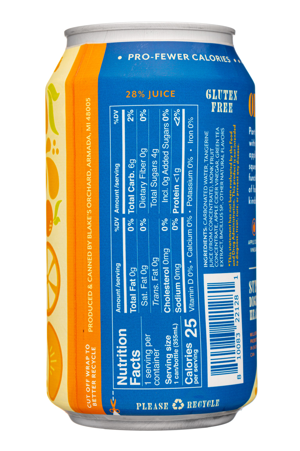 Sorta Pop: SortaPop-12oz-2023-ProbSoda-Tangerine-Facts