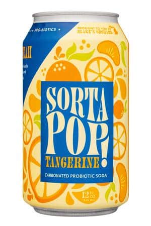 Sorta Pop: SortaPop-12oz-2023-ProbSoda-Tangerine-Front