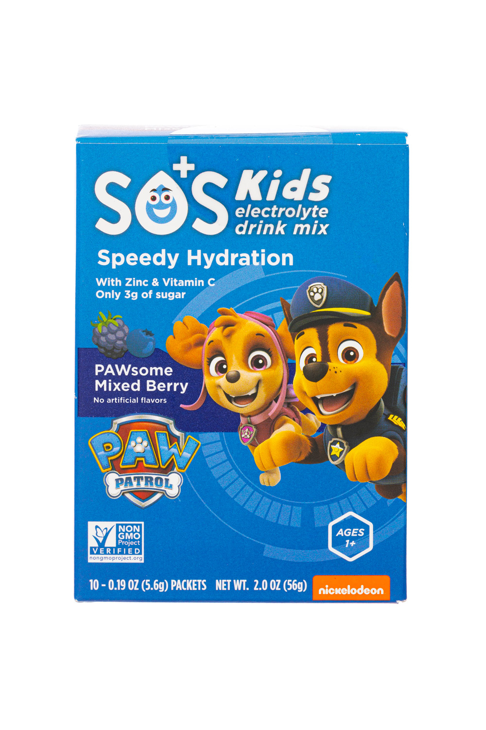 SOS+ Kids Hydration: SOS-2oz-2022-Kids-PawPatrolMix-PawsomeMixedBerry