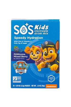 SOS+ Kids Hydration: SOS-2oz-2022-Kids-PawPatrolMix-PawsomeMixedBerry