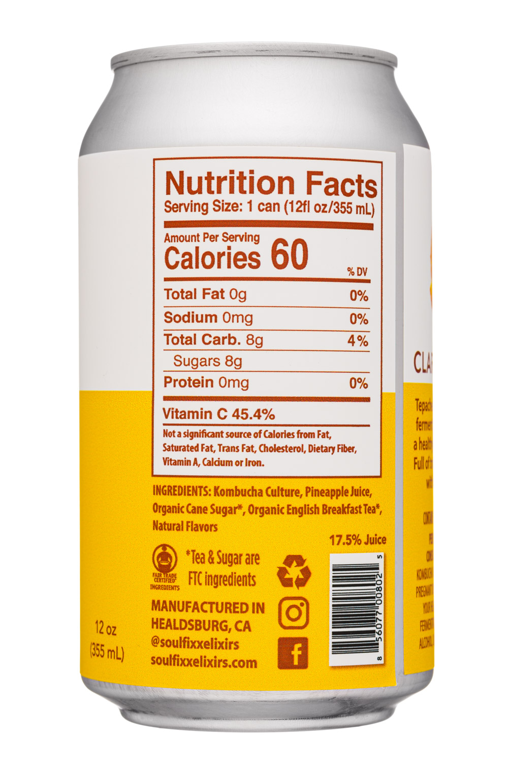 Soul Fixx Elixirs: SoulFixxElixers-12oz-2020-Kombucha-PineTepache-Facts