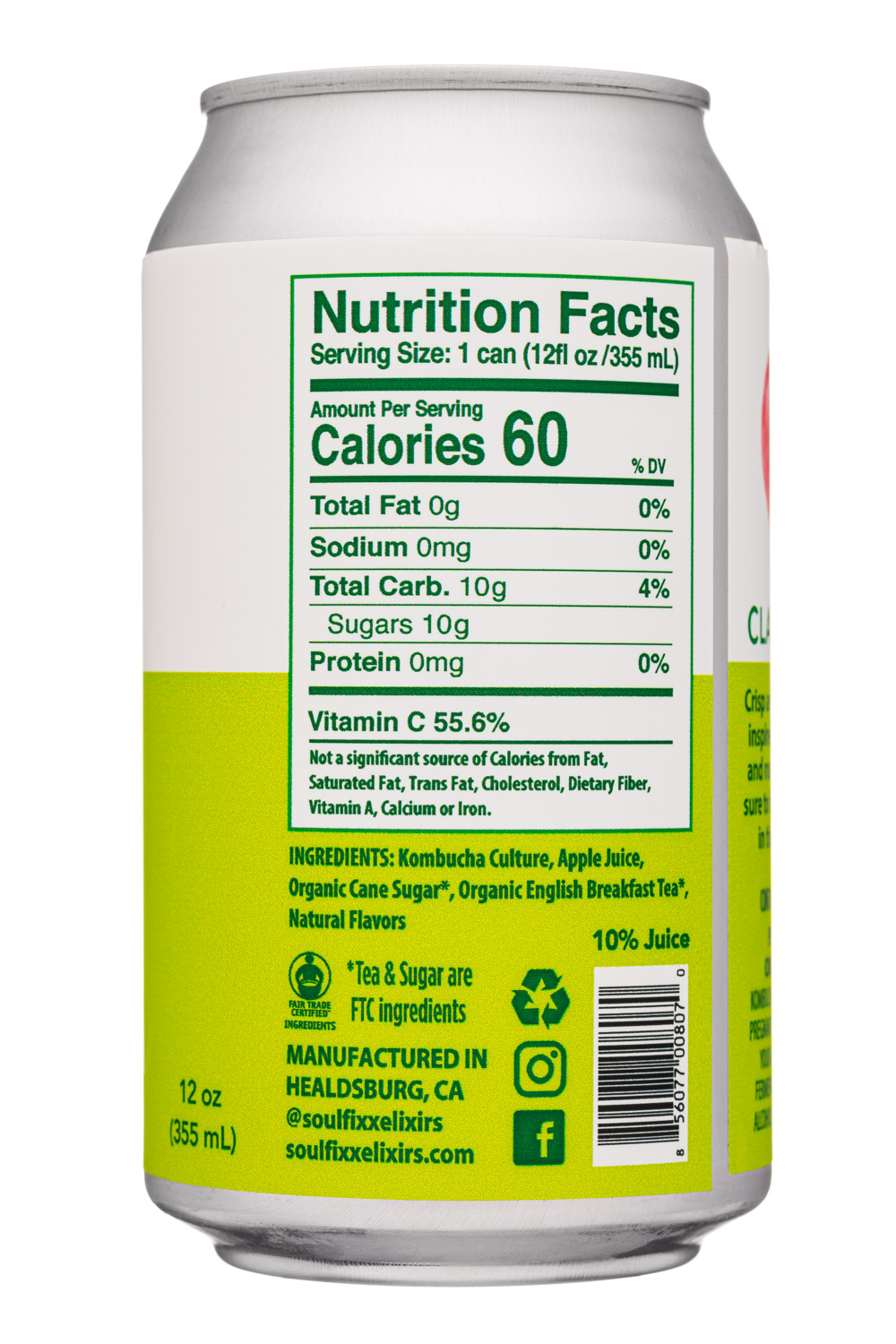 Soul Fixx Elixirs: SoulFixxElixers-12oz-2020-Kombucha-AppleRose-Facts