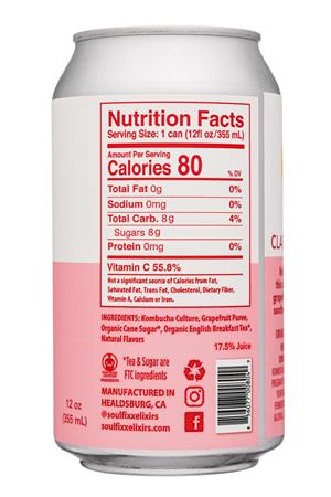 Soul Fixx Elixirs: SoulFixxElixers-12oz-2020-Kombucha-GrapefruitMint-Facts