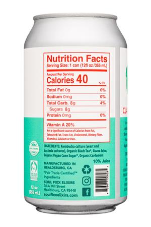 Soul Fixx Elixirs: SoulFixxElixers-12oz-2021-Kombucha-GuavaCardamom-Facts