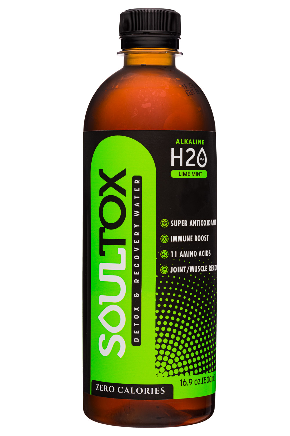 SoulTox: Detox & Recovery Water: Soultox-17oz-2021-Alkaline-LimeMint-Front