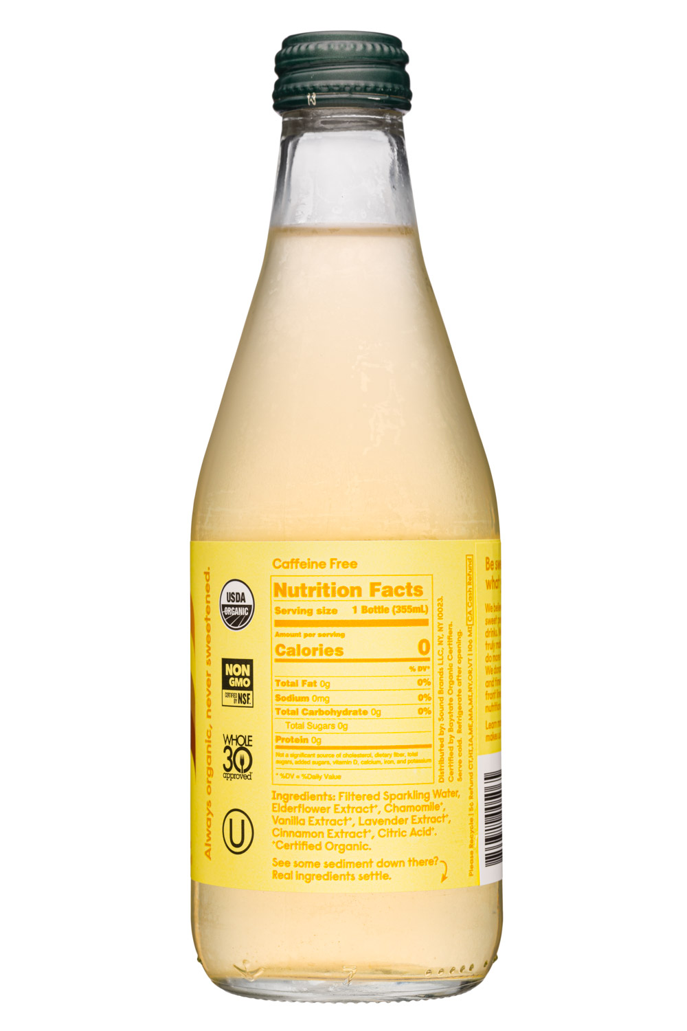 Sound Sparkling Tea: Sound-12oz-2021-Sparkling-Cham-VanillaElder-Facts