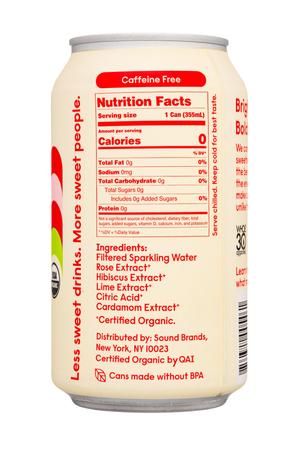 Sound Sparkling Tea: Sound-12oz-2022-SparklingWater-Rose-LimeHibiscusTea-Facts