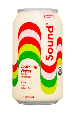 Sound Sparkling Tea: Sound-12oz-2022-SparklingWater-Rose-LimeHibiscusTea-Front