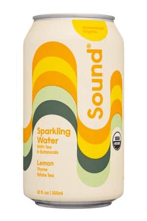 Sound Sparkling Tea: Sound-12oz-2022-SparklingWater-WhiteTea-LemonThyme-Front