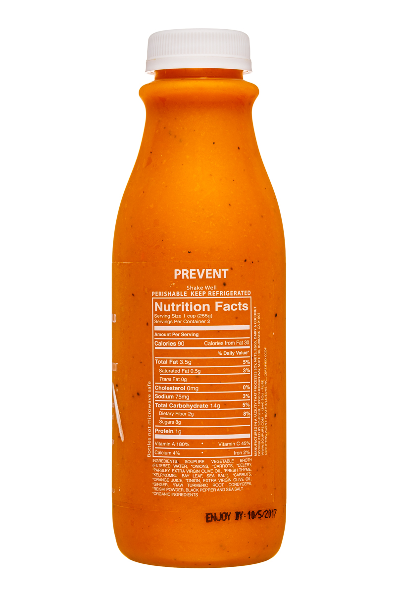 Soupure: Soupure-16oz-CarrotGinger-Prevent-Facts