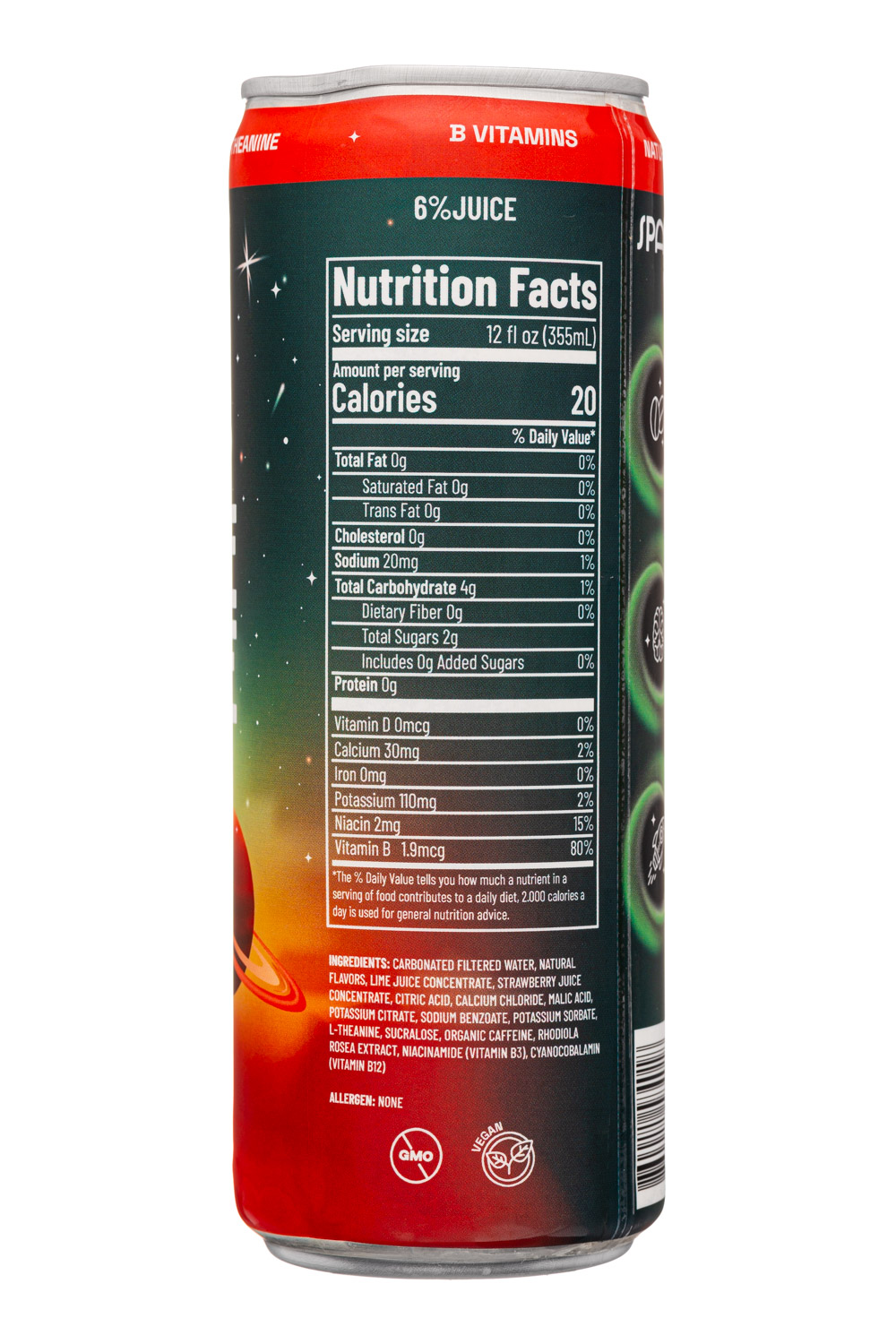 Space Time Drinks: SpaceTime-12oz-2025-Energy-StrawbLime-Facts