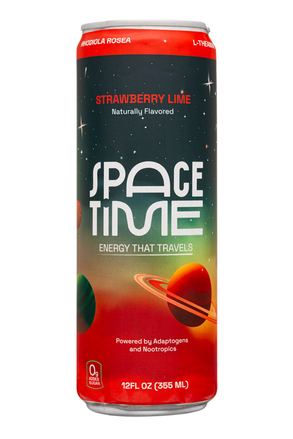 Space Time Drinks: SpaceTime-12oz-2025-Energy-StrawbLime-Front