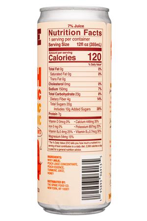 Spare Tonic: SpareFoodCo-12oz-2022-Tonic-Sparkling-PeachTurmeric-Facts