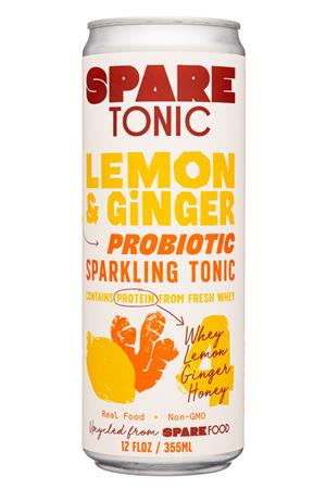 Spare Tonic: SpareFoodCo-12oz-2022-Tonic-Sparkling-LemonGinger-Front