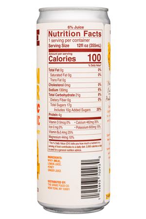 Spare Tonic: SpareFoodCo-12oz-2022-Tonic-Sparkling-LemonGinger-Facts