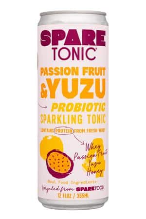 Spare Tonic: SpareTonic-12oz-2023-SparklingTonic-PassionYuzu-Front