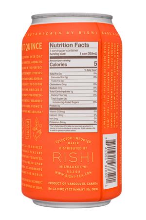 Rishi Tea & Botanicals: Rishi-12oz-2020-SparklingBotanicals-GrapefruitQuince-Facts