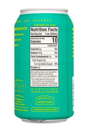 Rishi Tea & Botanicals: SparklingBotanicals-12oz-2022-UnsweetTea-BergamotOolong-Facts