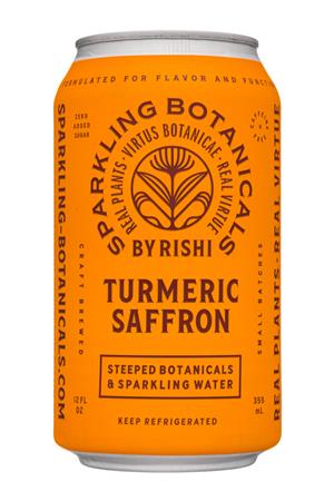 Rishi Tea & Botanicals: Rishi-12oz-2020-SparklingBotanicals-TurmericSaffront-Front