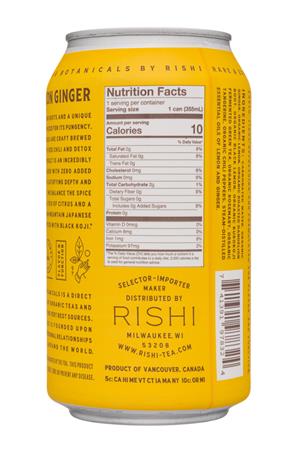 Rishi Tea & Botanicals: Rishi-12oz-2020-SparklingBotanicals-DandelionGinger-Facts