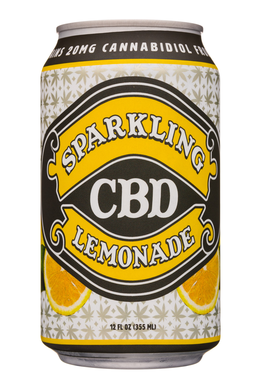 Sparkling CBD : SparklingCBD-12oz-Lemonade-Front