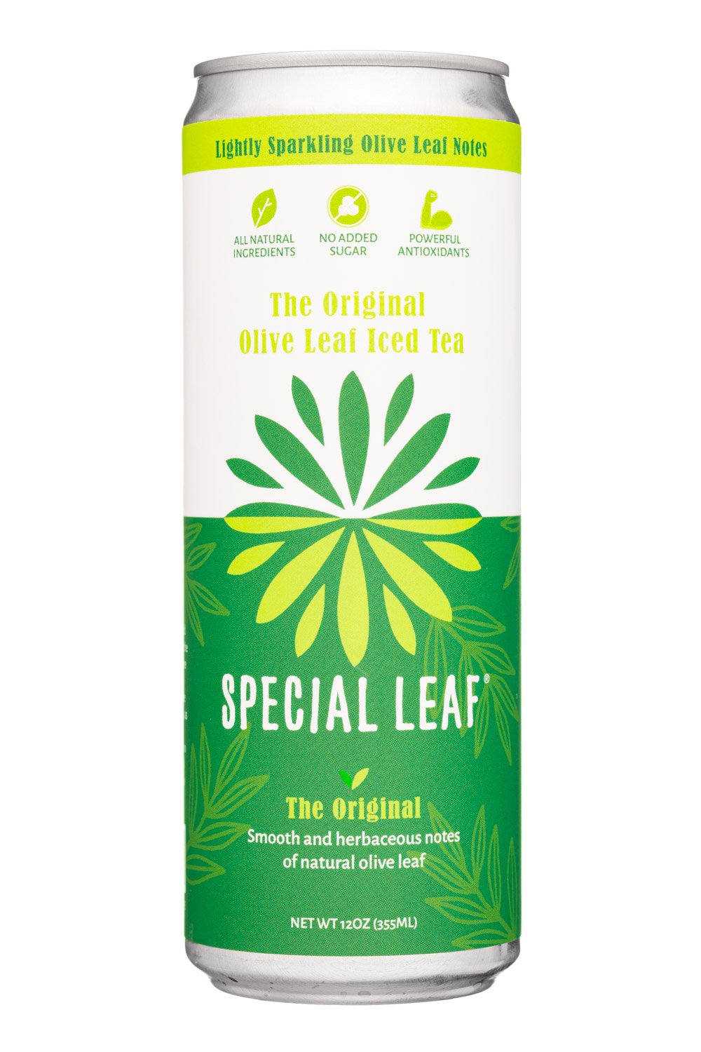 Special Leaf: SpecialLeaf-12oz-2023-OliveIcedTea-Original-Front