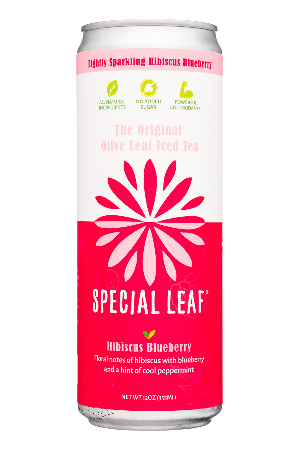 Special Leaf: SpecialLeaf-12oz-2023-OliveIcedTea-HibiscusBlueb-Front