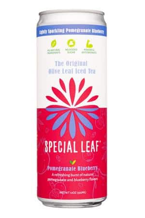 Special Leaf: SpecialLeaf-12oz-2023-OliveIcedTea-PomBlueb-Front
