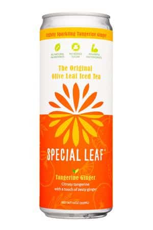 Special Leaf: SpecialLeaf-12oz-2023-OliveIcedTea-TangerineGinger-Front
