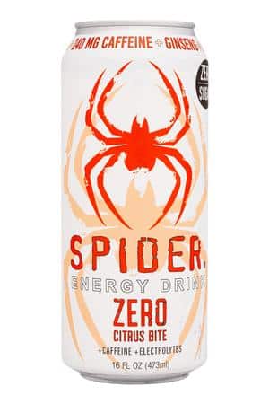 Spider Energy: SpiderEnergy-16oz-2023-EnergyDrink-ZeroCitrusBite-Front