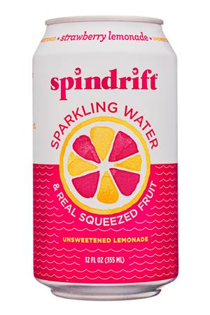 Spindrift: Spindrift-12oz-2021-SparklingWaterFruit-UnsweetLemonade-StrawbLemonade-Front
