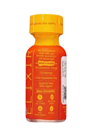 Squier's Specialty Elixirs: SquiersEdibles-1oz-2024-Mixer-MandarinMango-Facts