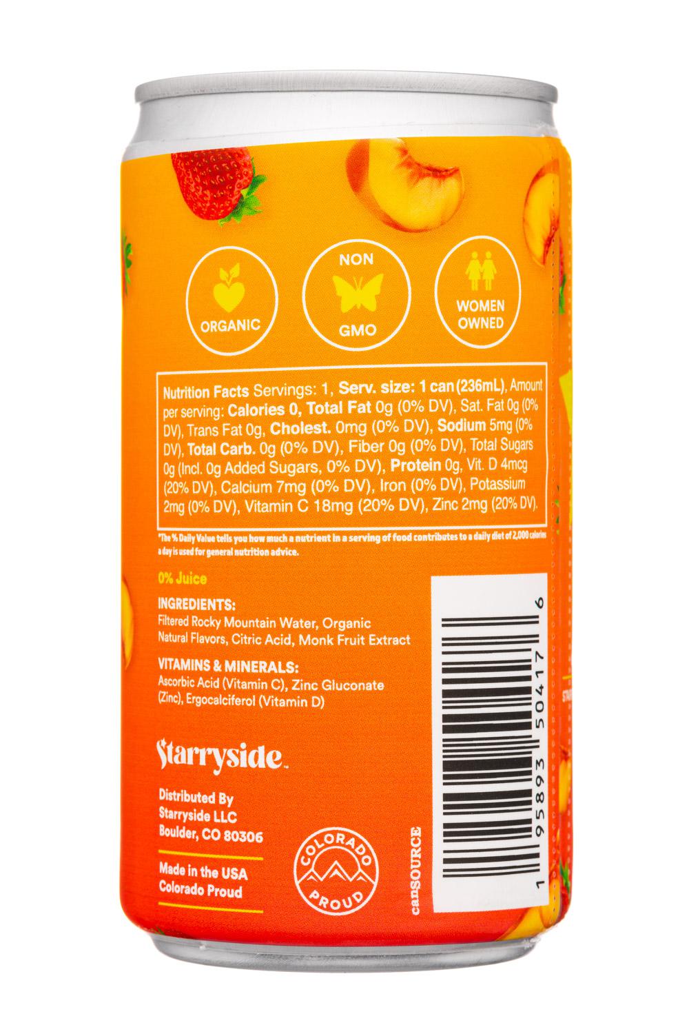Star Water: StarWater-8oz-2022-MTNWTR-BeachyPeachStrawb-Facts