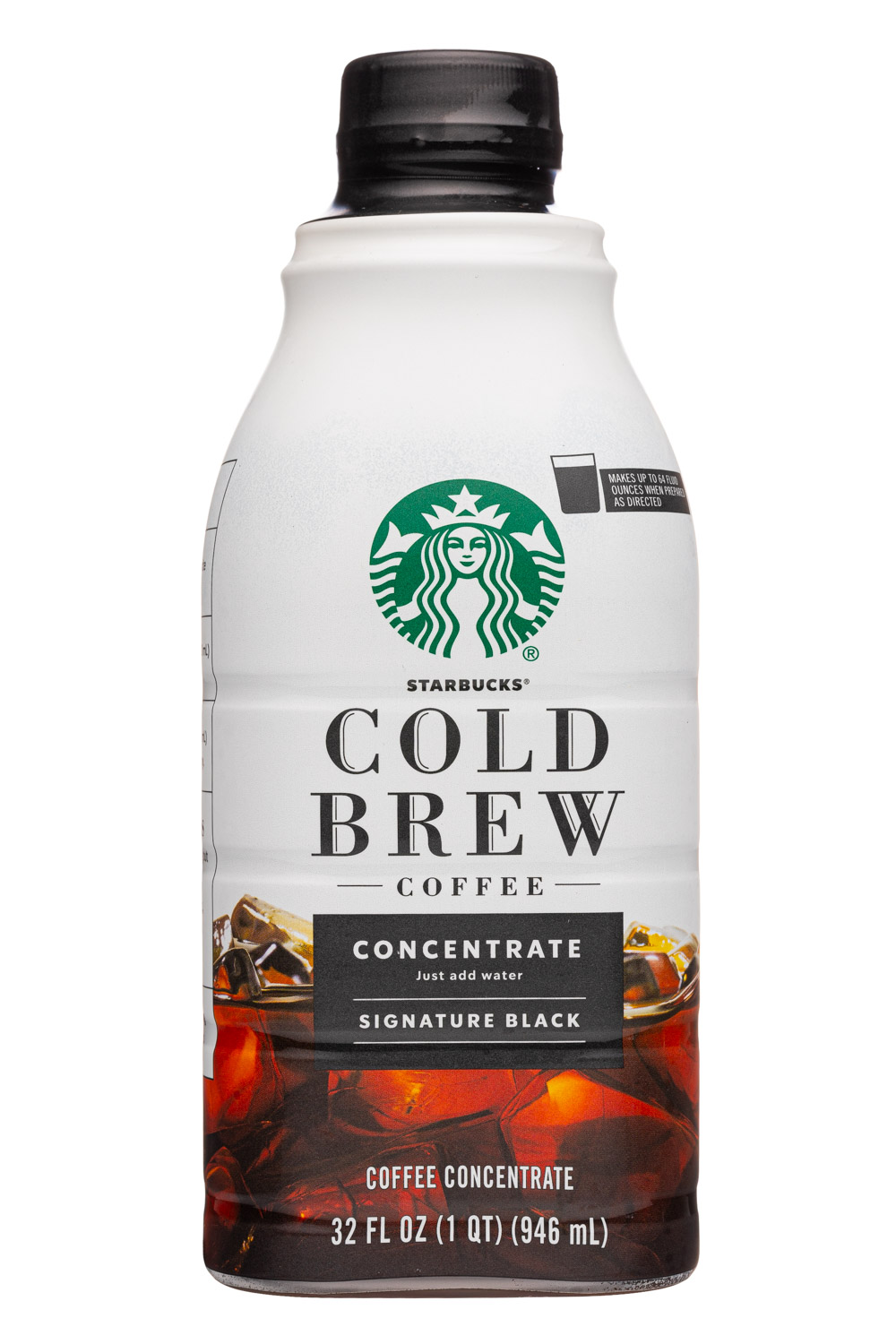 Starbucks Cold Brew Coffee: Starbucks-32oz-2024-CBConcentrate-Black-Front