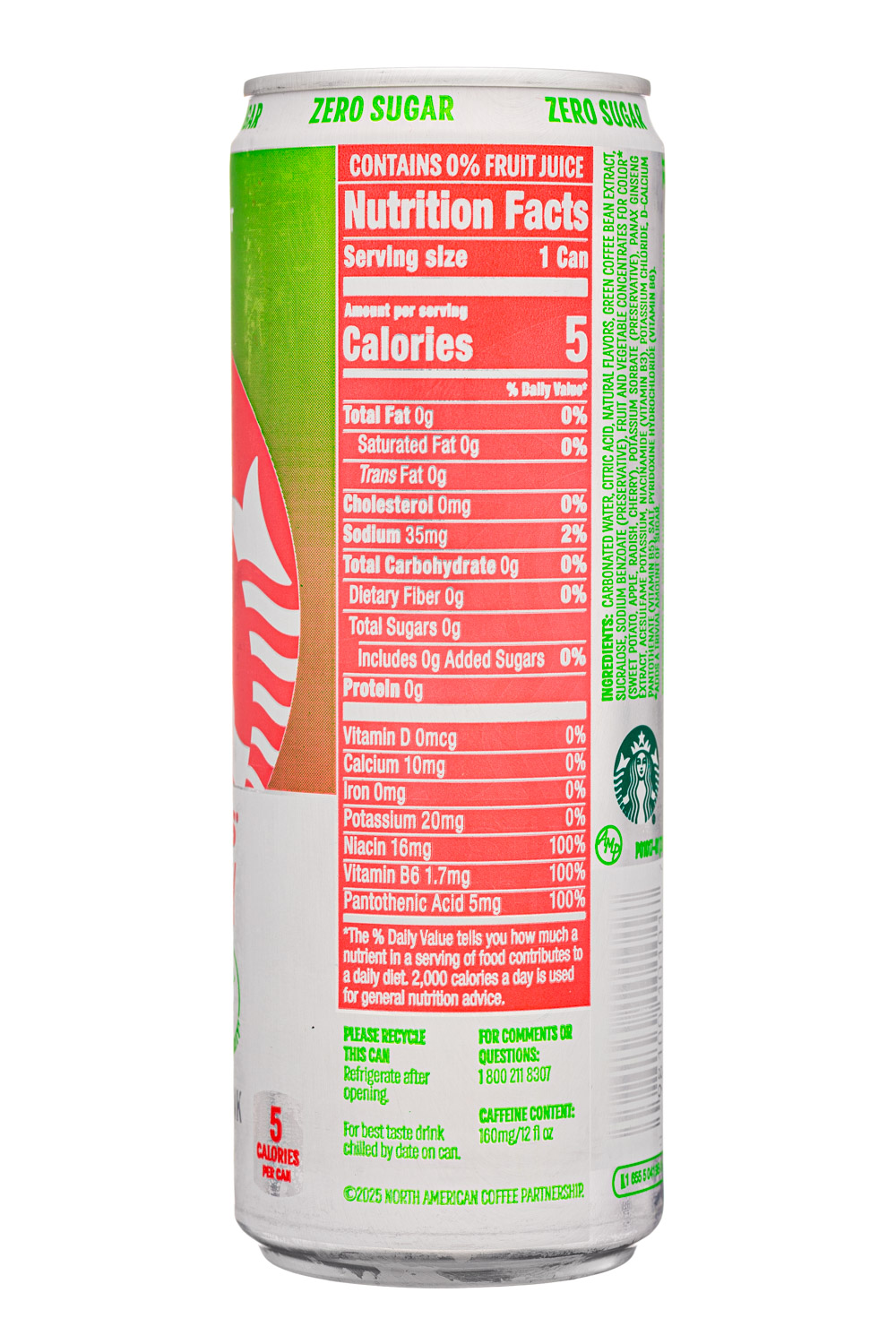 Starbucks Iced Coffee: Starbucks-12oz-2025-IcedEnergy-WatermelonTwist-Facts
