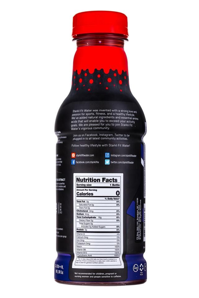 Starkli: Starkli-16oz-FitWater-WildBerryMix-Facts