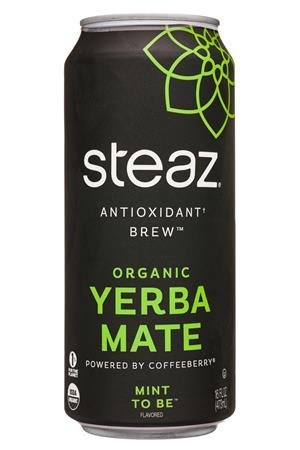 Steaz Antioxidant Brew: Steaz-16oz-2021-YerbaMate-MintToBe-Front