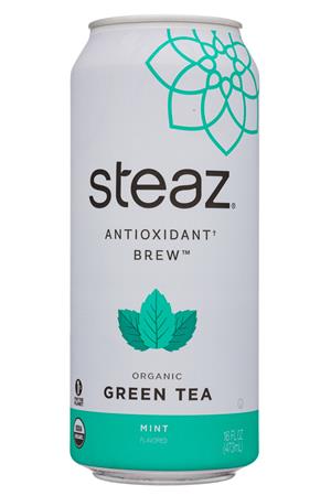 Steaz Antioxidant Brew: Steaz-16oz-2021-GreenTea-Mint-Front